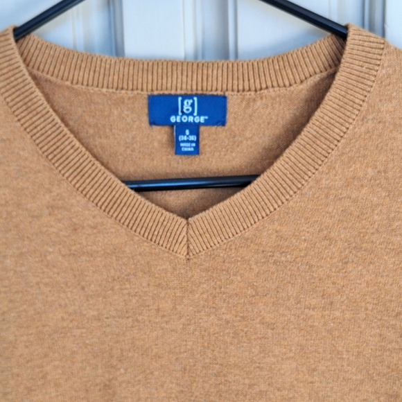 George Mens Sweater SzS Gold V Neck Long Sleeves - Picture 4 of 7
